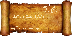 Tóth Ciprián névjegykártya